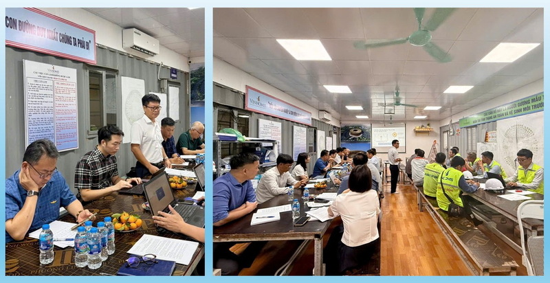 TTĐ Hà Nội chủ trì tổ chức hội nghị tuyên truyền công tác An toàn HLLĐ cao áp tại dự án Khu đô thị thể thao Olympic Trống Đồng. Ảnh CTV TTĐ HN