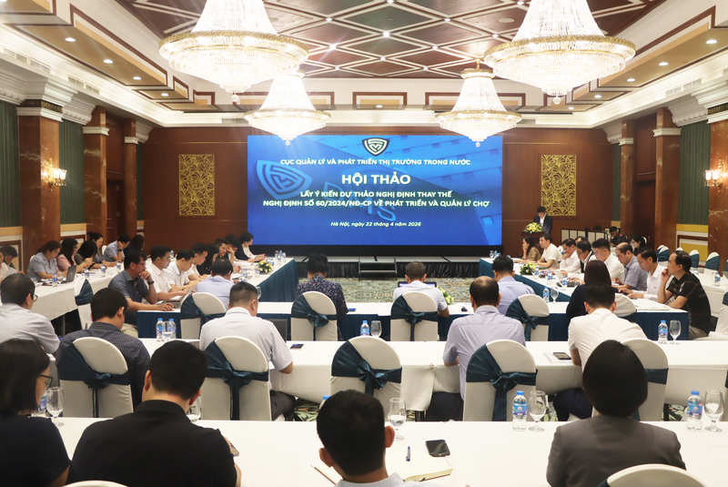 Hội thảo lấy ý kiến đối với dự thảo Nghị định của Chính phủ thay thế Nghị định số 60/2024/NĐ-CP về phát triển và quản lý chợ - Ảnh: Quyên Lưu