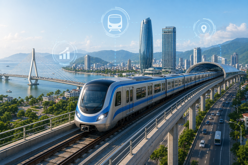 TP. Đà Nẵng chấp thuận cho Công ty CP Địa ốc Đại Quang Minh (thuộc Tập đoàn Trường Hải - THACO) lập hồ sơ đề xuất dự án tuyến đường sắt đô thị Đà Nẵng theo phương thức PPP. Ảnh minh họa