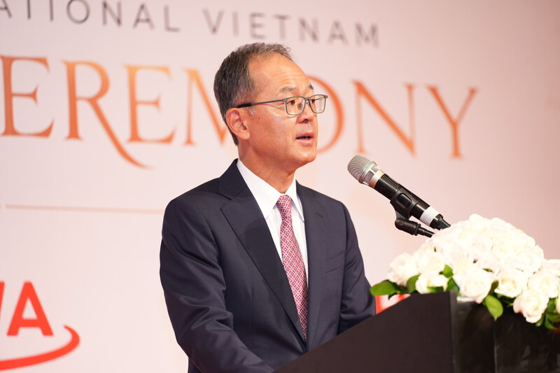 Tsukagoshi Hideyuki - Tổng Giám đốc kiêm Giám đốc điều hành Showa Sangyo phát biểu tại sự kiện. Ảnh: Showa Sangyo.