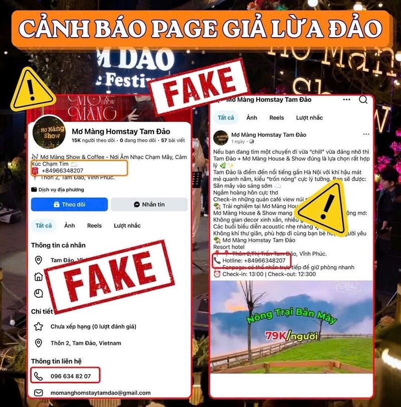 Fanpage giả mạo có lượt theo dõi còn nhiều hơn website thật để đánh lừa khách hàng. Ảnh: Mơ màng House