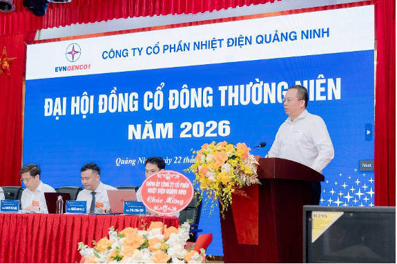 Ông Lê Hải Đăng – Tổng Giám đốc Tổng công ty Phát điện 1 phát biểu tại đại hội