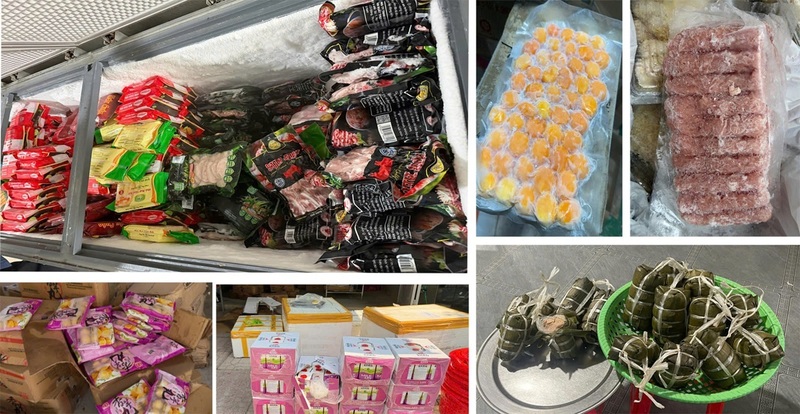 Các thực phẩm “bẩn” bị lực lượng chức năng thu giữ. Ảnh: Công an Thanh Hóa