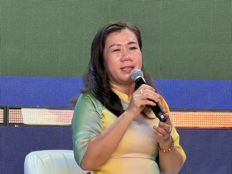 Bà Nguyễn Thị Bạch Tuyết - Giám đốc Hợp tác xã Nông nghiệp Thương mại dịch vụ Du lịch Thiềng Liềng. Ảnh: Minh Anh.