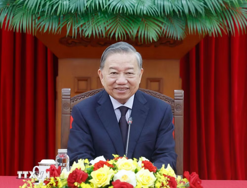 Tổng Bí thư, Chủ tịch nước Tô Lâm điện đàm với Thủ tướng Australia Anthony Albanese. Ảnh: Thống Nhất/TTXVN