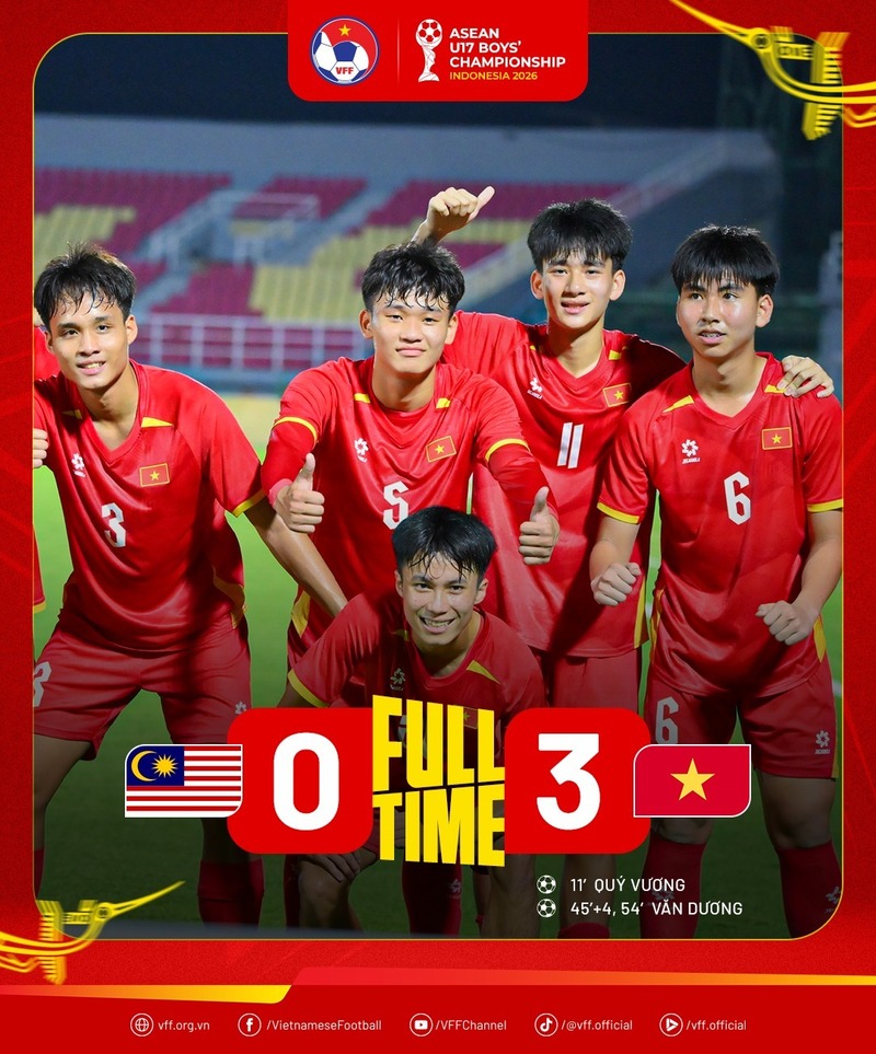 U17 Việt Nam đã khép lại hành trình đầy ấn tượng tại giải U17 Đông Nam Á. Ảnh: VFF.