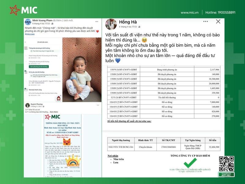Khách hàng MIC chia sẻ về trải nghiệm yêu cầu bồi thường online trên app MIC
