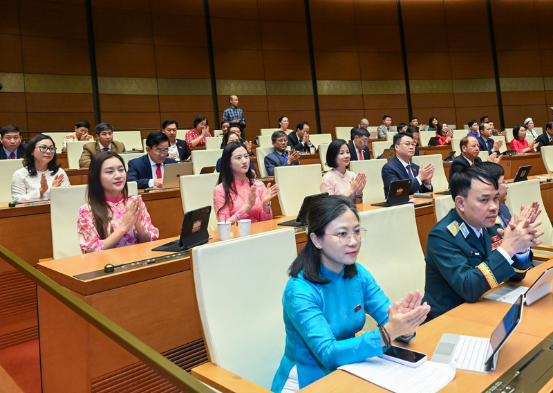 Các đại biểu tham gia Phiên họp toàn thể ở hội trường.