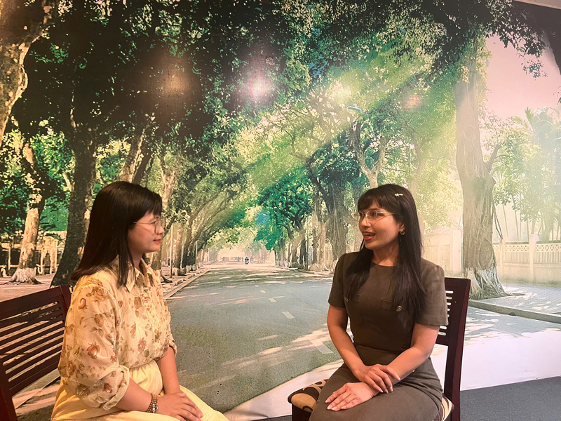 Đại biểu Châu Quỳnh Dao, Đoàn ĐBQH tỉnh Kiên Giang trả lời phỏng vấn Báo Công Thương.     Ảnh: Kim Yến