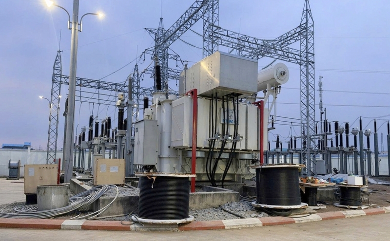 Công trình lắp máy 2 - 40MVA của Trạm biến áp 110kV Vĩnh Quang đóng điện ngày 21/4/2026. Ảnh: EVNSPC.