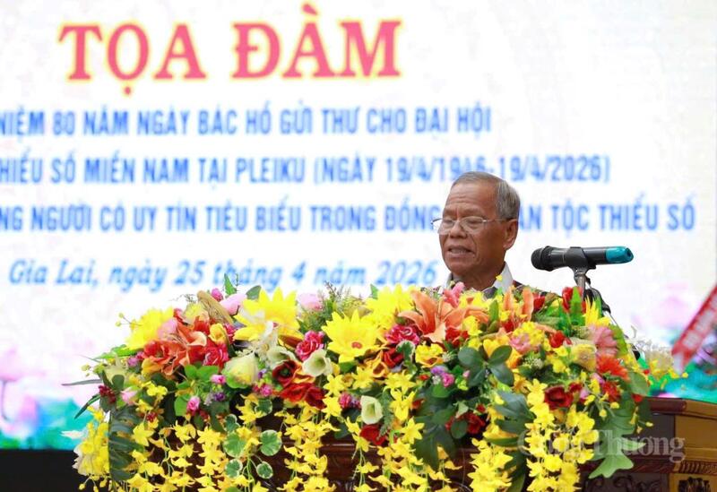 Già làng Rơ Châm Ét, người có uy tín làng Bua, xã Ia Pnôn, tỉnh Gia Lai.