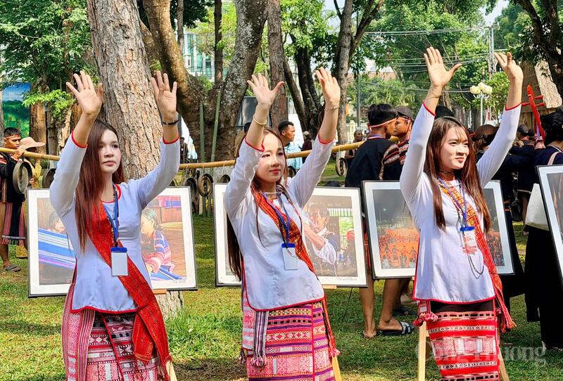 Các đoàn nghệ nhân đến từ các xã, phường trong tỉnh Gia Lai không chỉ mang đến những tiết mục trình diễn đặc sắc.