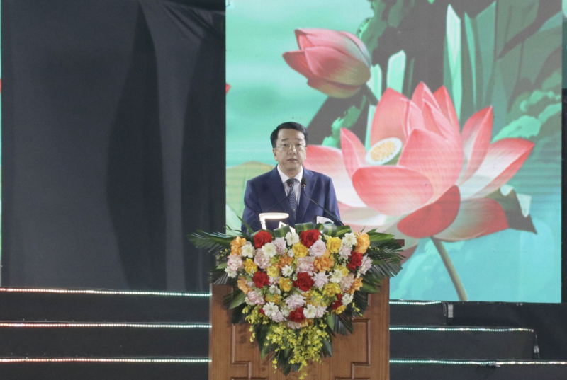 Chủ tịch UBND tỉnh Ninh Bình Nguyễn Thanh Bình phát biểu tại lễ khai mạc