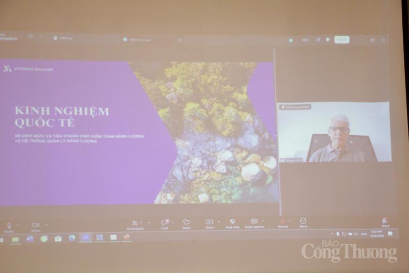 Ông Jorgen Hvid - chuyên gia Chương trình hợp tác năng lượng Việt Nam - Đan Mạch (DEPP3) trao đổi trực tuyến. Ảnh: P.C