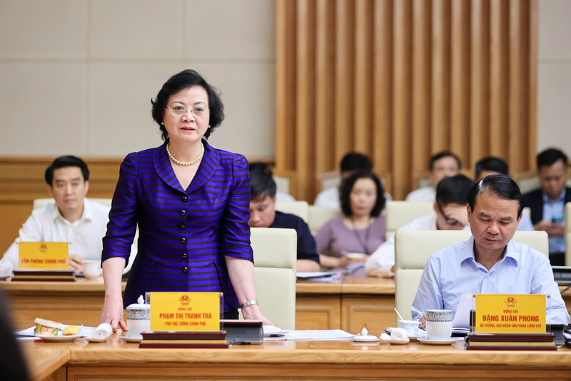Phó Thủ tướng Chính phủ Phạm Thị Thanh Trà phát biểu tại cuộc họp - Ảnh: VGP/Nhật Bắc