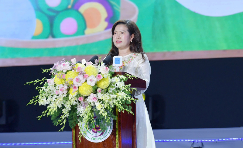 Bà Nguyễn Thị Ngọc Điệp – Phó Chủ tịch UBND TP. Cần Thơ, phát biểu tại buổi lễ.  Ảnh: Phạm Trung.