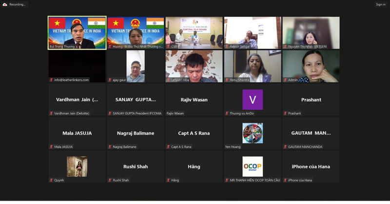 Hội thảo trực tuyến “Tăng cường kết nối, thúc đẩy hợp tác và đổi mới sáng tạo trong ngành dệt may và da giày Việt Nam – Ấn Độ”