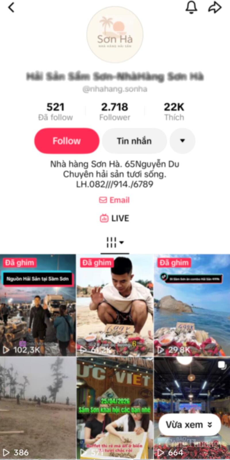 Dù có ít lượt đăng ký, song chủ kênh Tiktok Sơn Hà vẫn luôn được nhiều lượt xem khi đăng video. Ảnh: Quốc Anh