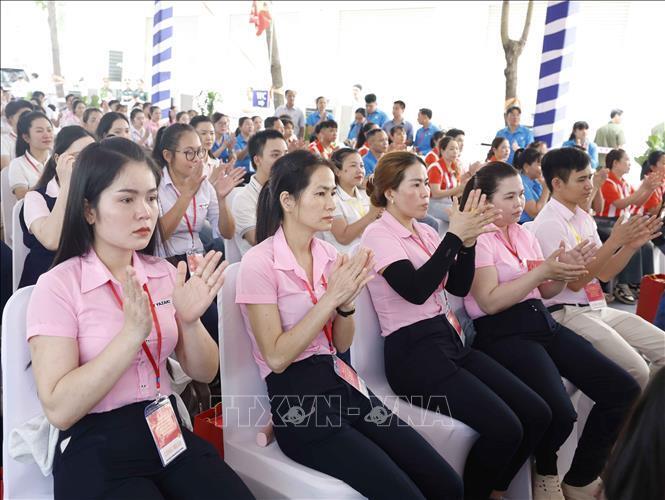 Công nhân, người lao động tại Thành phố Hồ Chí Minh tại buổi gặp mặt. Ảnh: Thống Nhất/TTXVN