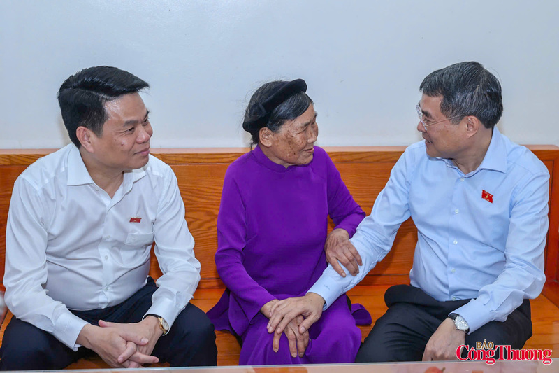 Thủ tướng Lê Minh Hưng thăm Mẹ Việt Nam Anh hùng Đinh Thị Bé (Khu Khánh Hội, phường Nam Đồng).