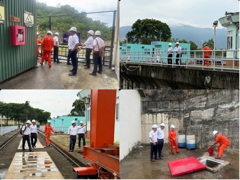 Đoàn công tác kiểm tra hiện trường các vị trí công trình. Ảnh: Quốc Tuấn