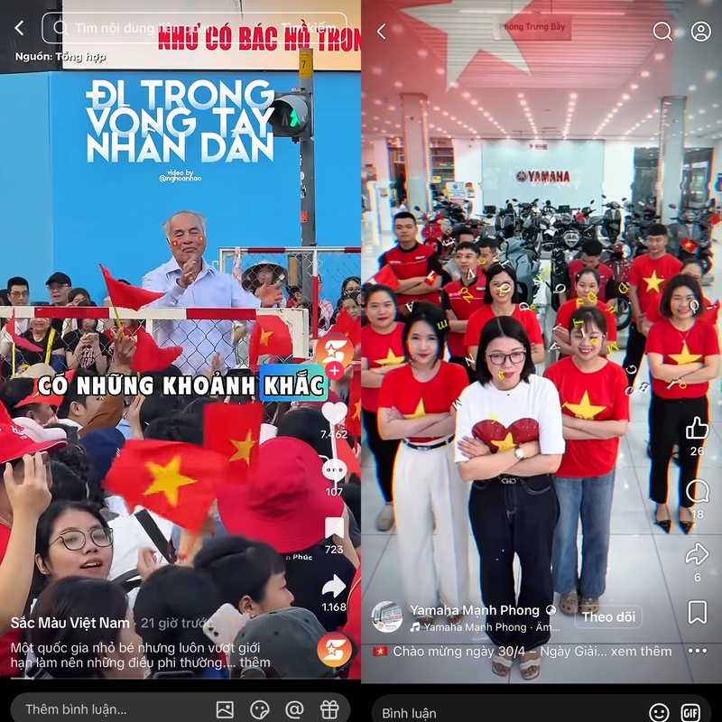 Người dùng mạng xã hội đăng tải hình ảnh, dòng trạng thái thể hiện tinh thần yêu nước, tự hào dân tộc trong dịp lễ 30/4.