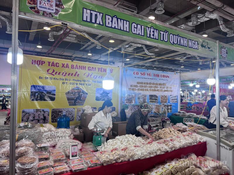 Đa dạng nhiều sản phẩm bánh gai, kẹo lạc, bánh đa... đến từ Hợp tác xã bánh gai Yên Tử Quỳnh Nga, Quảng Ninh.