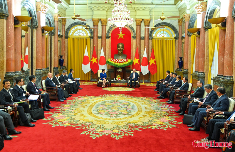 Quang cảnh cuộc tiếp Thủ tướng Nhật Bản Takaichi Sanae tại Phủ Chủ tịch.