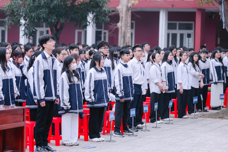 Năm nay trên địa bàn thành phố Vinh cũ, số lượng học sinh thi tuyển vào lớp 10 tăng hơn 3.000 em nên quy mô dạy học ở một số trường được mở rộng. Ảnh: Trường THPT Huỳnh Thúc Kháng