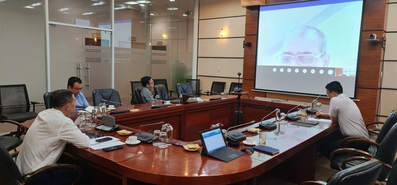 Toàn cảnh buổi làm việc giữa Petrovietnam và Tập đoàn Indian Oil Corporation Limited (IOCL) của Ấn Độ để trao đổi kinh nghiệm triển khai chuyển đổi số. Ảnh: Petrovietnam