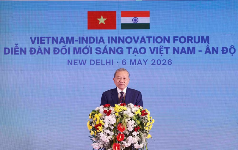 Tổng Bí thư, Chủ tịch nước Tô Lâm phát biểu tại Diễn đàn Đổi mới sáng tạo Việt Nam-Ấn Độ. Ảnh: Thống Nhất/TTXVN