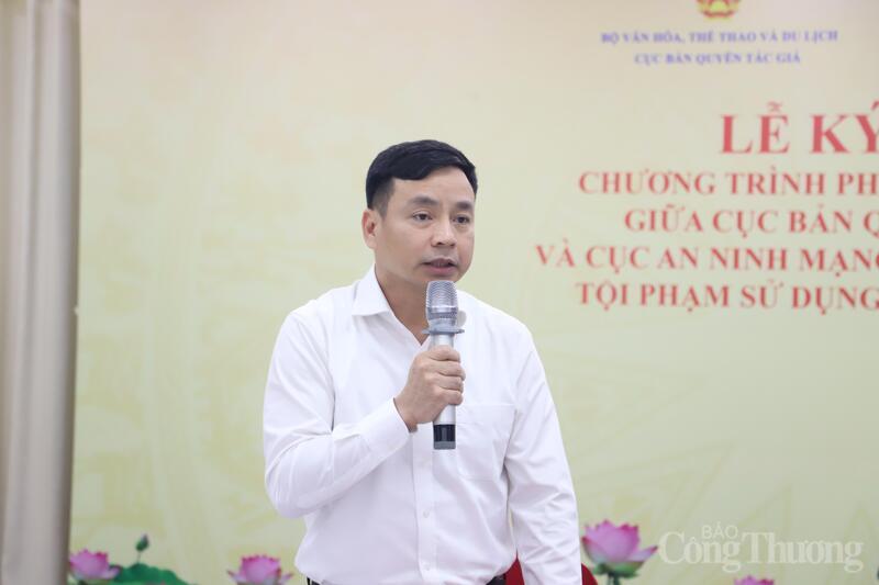 Cục trưởng Cục An ninh mạng và phòng, chống tội phạm sử dụng công nghệ cao (A05) - Trung tướng Lê Xuân Minh phát biểu tại lễ ký kết. Ảnh: Bảo Thoa
