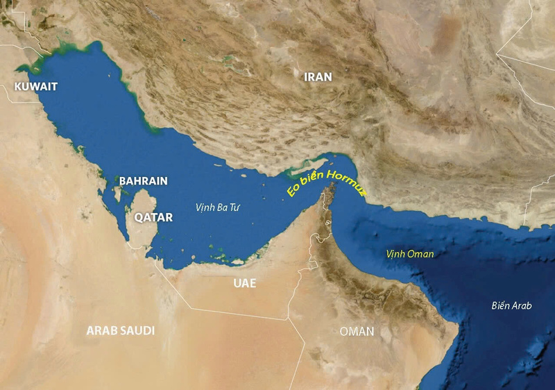 Eo biển Hormuz. Ảnh: NASA