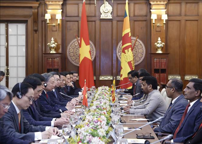 Tổng Bí thư, Chủ tịch nước Tô Lâm và Tổng thống Sri Lanka Anura Kumara Dissanayake hội đàm. Ảnh: Thống Nhất/TTXVN