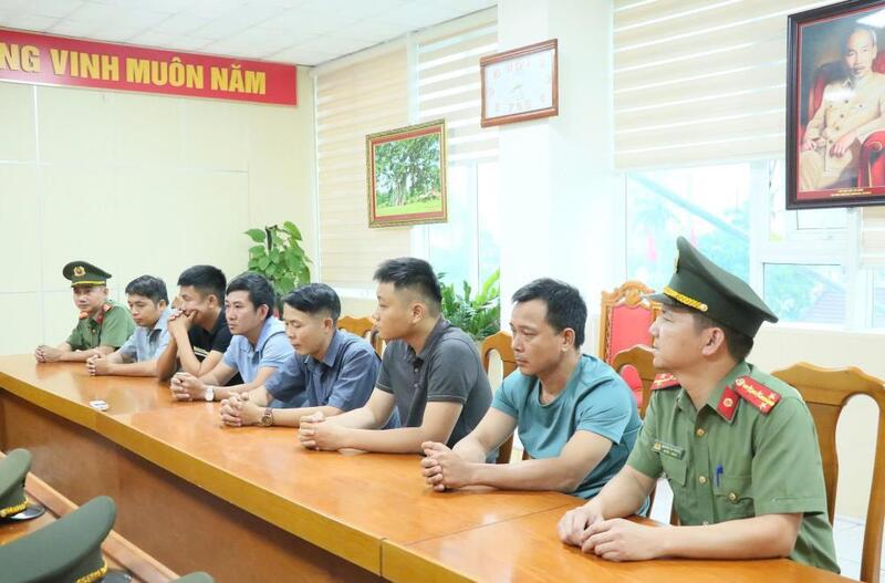 Các đối tượng bị khởi tố trong vụ án. Ảnh: Công an Hà Tĩnh
