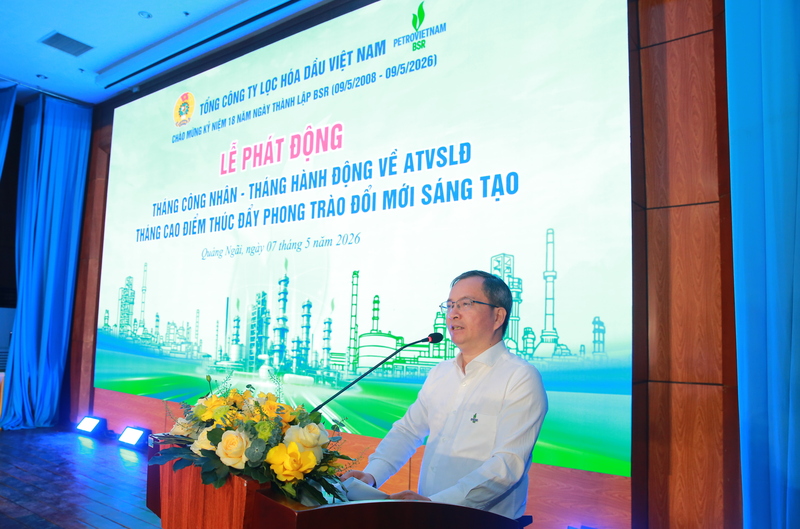 ​ Ông Khương Lê Thành - Phó Bí thư Thường trực Đảng ủy, Thành viên HĐQT BSR phát biểu tại hội nghị.