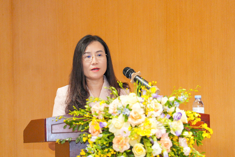 Bà Phạm Thị Thanh Tùng, Phó vụ trưởng Vụ Tín dụng các ngành kinh tế phát biểu tại toạ đàm. Ảnh: Hoàng Giáp