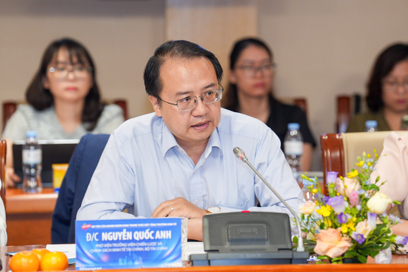 Ông Nguyễn Quốc Anh, Phó Viện trưởng Viện Chiến lược và Chính sách kinh tế tài chính, Bộ Tài chính phát biểu.