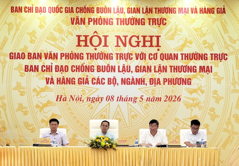 Lãnh đạo Văn phòng thường trực Ban Chỉ đạo 389 quốc gia chủ trì hội nghị. Ảnh: Hồng Vân