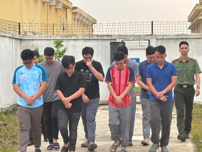 8 đối tượng trong đường dây bị khởi tố. Ảnh: Công an Hà Tĩnh