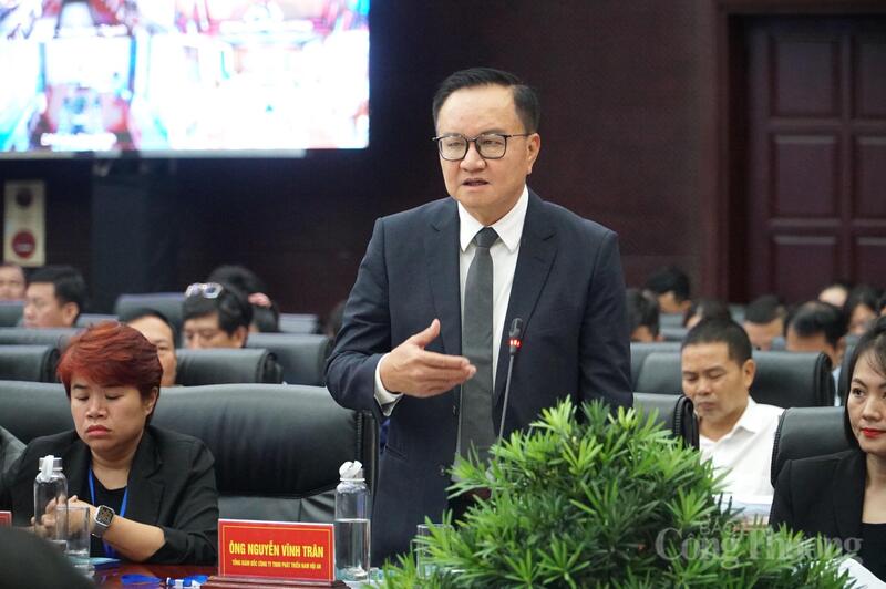 ông Nguyễn Vĩnh Trân, Tổng Giám đốc Công ty TNHH Phát triển Nam Hội An (Hoiana) kiến nghị tại Diễn đàn