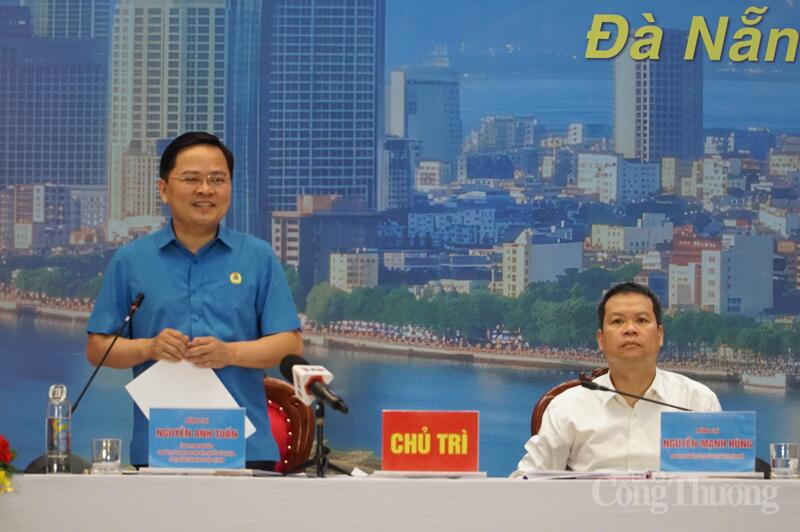 Ông Nguyễn Anh Tuấn, Chủ tịch Tổng Liên đoàn Lao động Việt Nam phát biểu giải đáp những kiến nghị của công nhân, người lao động Đà Nẵng