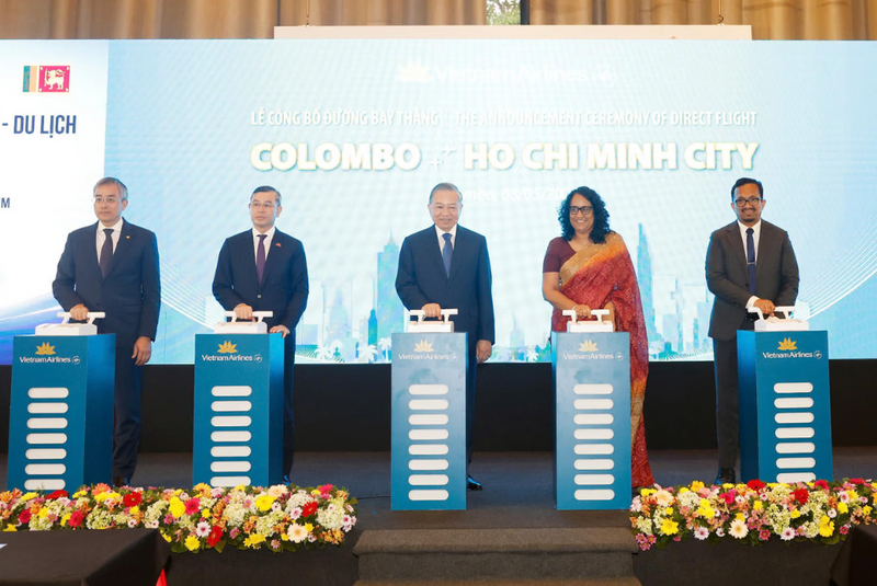Vietnam Airlines trao biên bản hợp tác với các đối tác tại Sri Lanka dưới sự chứng kiến của Tổng Bí thư, Chủ tịch nước Tô Lâm