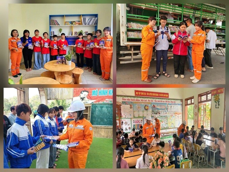 Trao tặng sách “Bí mật quả cầu tím” tại Thư viện lưu động và các điểm trường
