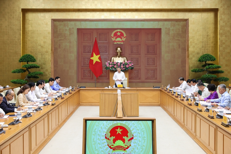 Thủ tướng Chính phủ Lê Minh Hưng chủ trì cuộc làm việc với Bộ Ngoại giao - Ảnh: VGP/Nhật Bắc
