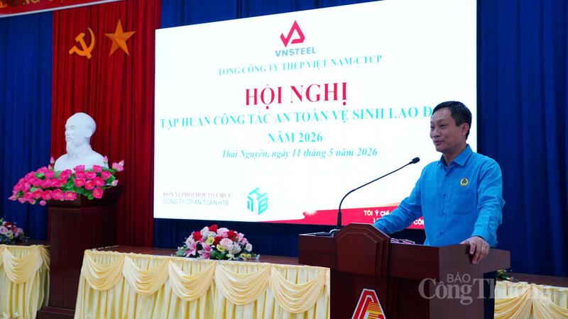 Ông Lê An Hải - Chủ tịch Công đoàn Công Thương Việt Nam phát biểu tại Hội nghị.