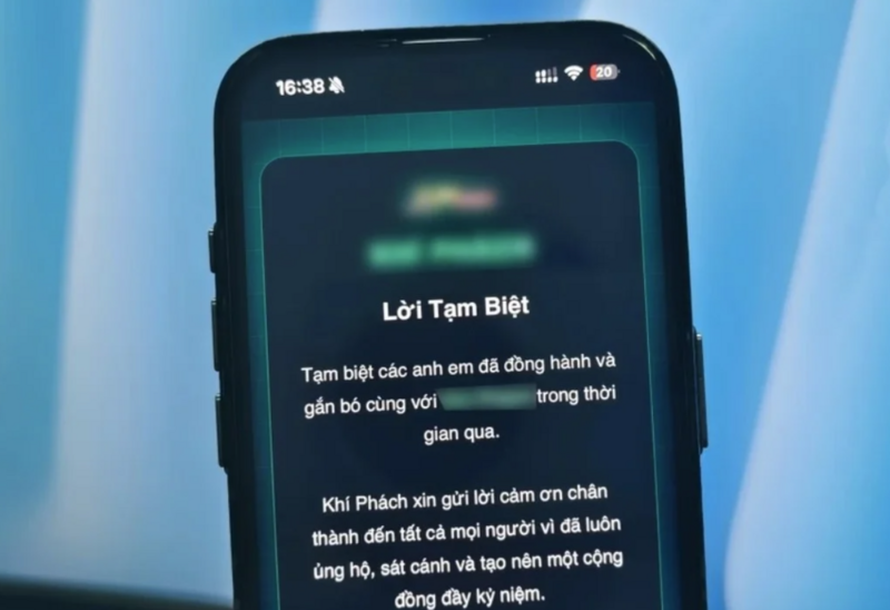 Một trang phát hành game bẻ khoá thông báo dừng hoạt động. Ảnh chụp màn hình