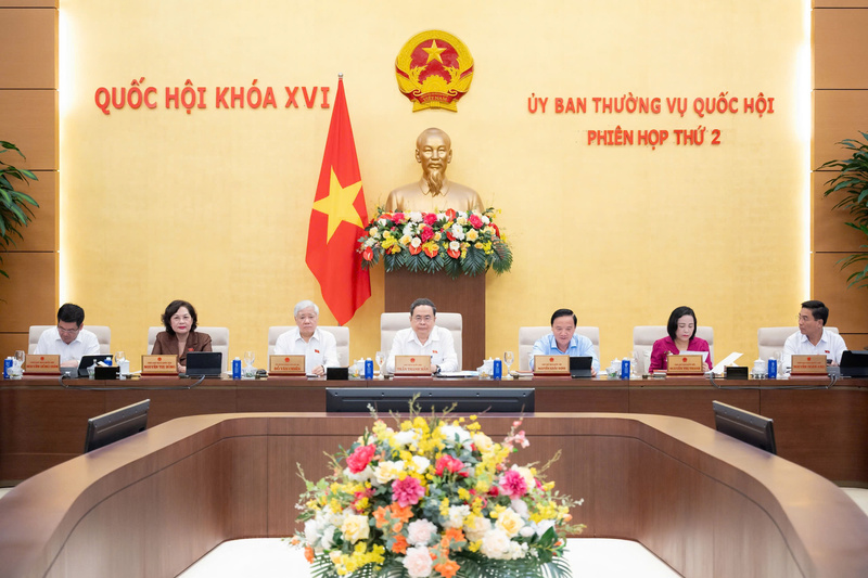 Chủ tịch Quốc hội Trần Thanh Mẫn và các Phó Chủ tịch Quốc hội tại phiên họp. Ảnh: QH