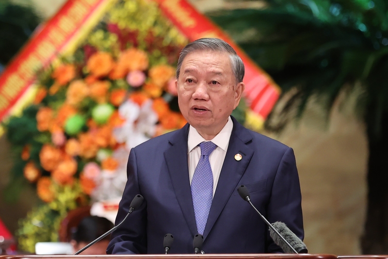 Tổng Bí thư, Chủ tịch nước Tô Lâm phát biểu chỉ đạo Đại hội đại biểu toàn quốc MTTQ Việt Nam lần thứ XI - Ảnh VGP/Nhật Bắc