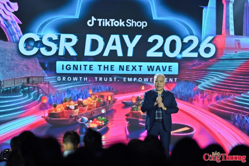 Ông Nguyễn Lâm Thanh, đại diện TikTok Shop Việt Nam phát biểu tại sự kiện. Ảnh: Nam Nguyễn